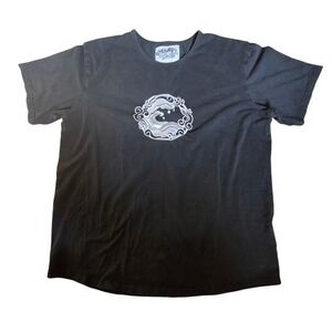 Iron Yokai History's Strongest Kanji Embroidered Front Back Black T-Shirt Large